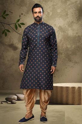 Blue Cotton Casual Kurta Pajama (KFM-6127)