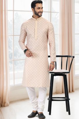 Cotton Digital Print Yellow Kurta Pajama (KFM-6671)