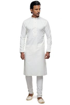 Cream Art Silk Kurta Pajama (KFM-7495)
