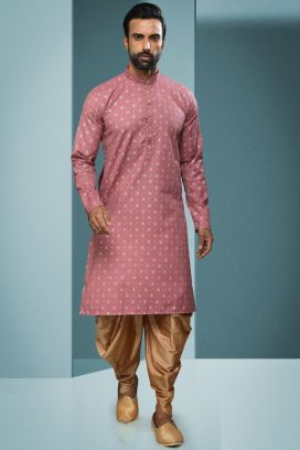 Dark Pink Cotton Kurta Pajama (KFM-6208)