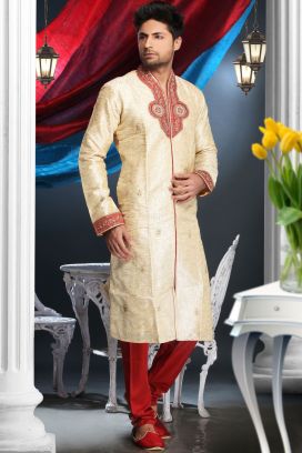 Gold Art Dupion Kurta Pajama (KFM-1587)