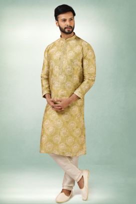 Green Art Silk Kurta Pajama (KFM-5832)