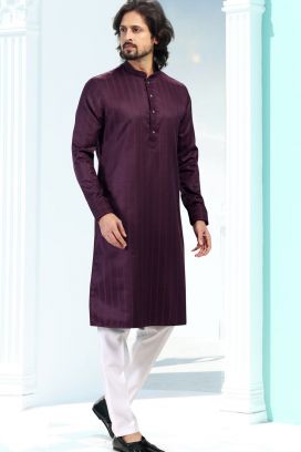Magenta Fancy Silk Kurta Pajama (KFM-6743)