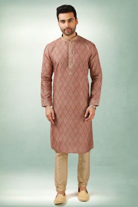 Maroon Art Silk Kurta Pajama (KFM-5853)