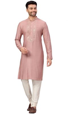 Mauve Silk Mens Kurta Pajama (KFM-5999)