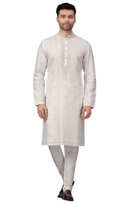 Off White Silk Kurta Pajama (KFM-5985)