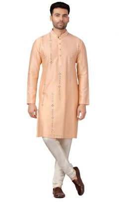 Peach Silk Kurta Pajama for Men (KFM-5998)