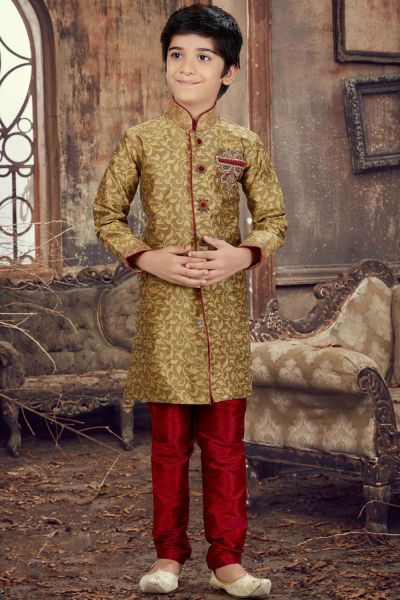 Antique Jaquard Kids Kurta Pajama (KFK-605)