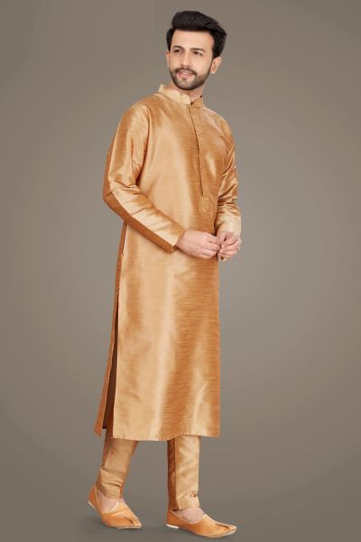 Beige Art Silk Kurta Pajama (KFM-5143)