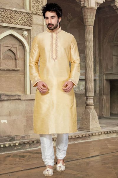 Gold Art Dupion Kurta Pajama for Men (KFM-2948)