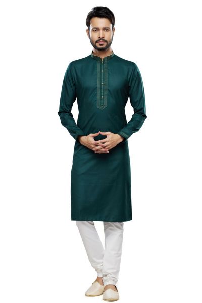 Green Art Silk Kurta Pajama (KFM-7496)