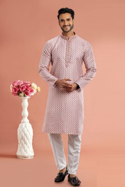 Light Brown Cotton Kurta Pajama (KFM-7540)