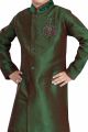 2 Toned Green Art Dupion Boys Sherwani (KFK-491)