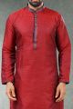 2 Toned Maroon,Blue Jaquard Kurta Pajama (KFM-5173)