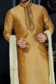 Beige Art Dupion Mens Kurta Pajama (KFM-3441)