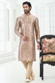 Beige Banarasi Silk Kurta Pajama (KFM-6707)