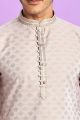 Beige Jaquard Silk Kurta Pajama (KFM-7571)