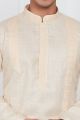 Beige Linen Cotton Kurta Pajama (KFM-7581)