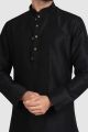 Black Art Silk Kurta Pajama for Men (KFM-5920)