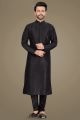 Black Art Silk Kurta Pajama (KFM-5140)