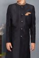 Black Art Silk Sherwani for Kids (KFK-725)