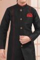 Black Banglori Silk Boys Kurta Pyjama (KFK-672)