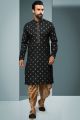 Black Cotton Mens Kurta Pajama (KFM-6218)
