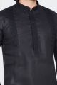 Black Linen Cotton Kurta Pajama (KFM-7582)