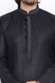 Black Linen Cotton Kurta Pajama (KFM-7596)