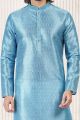Blue Banarasi Silk Casual Mens Kurta (KFM-6727)