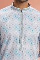 Blue Cotton Casual Kurtas for Men (KFM-7547)