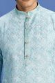 Blue Cotton Kurta Pajama (KFM-7529)