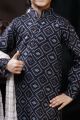 Blue Cotton Printed Boys Kurta Pajama (KFK-750)