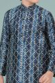 Blue Giccha Silk Boys Kurta Pajama (KFK-683)