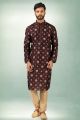 Brown Art Silk Kurta Pajama (KFM-5862)