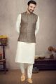 Coffee Cotton Mens Nehru Jacket (KFM-6955)