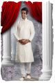 Cream Art Dupion Mens Kurta Pajama (KFM-1344)