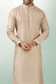 Cream Art Silk Kurta Pajama (KFM-5845)