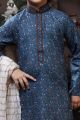 Dark Blue Cotton Boys Kurta Pajama (KFK-741)
