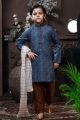 Dark Blue Cotton Boys Kurta Pajama (KFK-741)