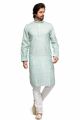 Digital Printed Green Cotton Kurta Pajama (KFM-7482)