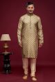 Digital Printed Mehendi Green Art Silk Kurta Pajama (KFM-7056)