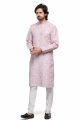 Digital Printed Purple Cotton Kurta Pajama (KFM-7473)