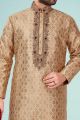 Fawn Jaquard Kurta Pajama (KFM-4783)