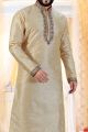 Gold Art Silk Kurta Pajama (KFM-4253)