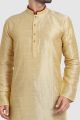 Gold Art Silk Kurta Pajama (KFM-5924)