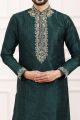 Green Art Banarasi Silk Mens Kurta Pajama (KFM-7020)