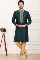 Green Art Banarasi Silk Mens Kurta Pajama (KFM-7020)