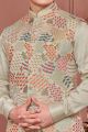 Green Art Banarasi Silk Nehru Jacket (KFM-7429)