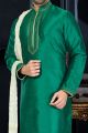 Green Art Dupion kurta Pajama (KFM-3415)